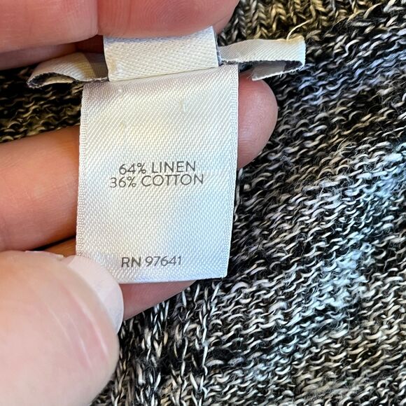 J.Jill Pure Jill Grey Space Dye Knit Top Linen Cotton Boxy Small Petite - Picture 6 of 7